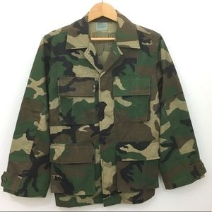 Army Military Camouflage jacket green brown sz XS